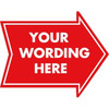 Custom 2-Sided Arrow Shaped Promotional Sign, Red, 22-1/2 X 18