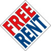 Aluminum Free Rent Diamond Amenity Sign, Red/White/Blue, 24 X 24