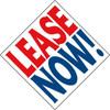 Coroplast Lease Now! Diamond Amenity Sign, Red/White/Blue, 24 X 24