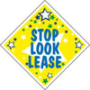 Coroplast Stop! Look! Lease! Diamond Shaped Amenity Sign, Stars, 24 X 24