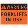 Hy-Ko "Caution Forklift In Use" Sign, Plastic, 16 X 20", Package Of 5