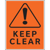 Hy-Ko "Caution Keep Clear" Sign, Plastic, 16 X 20", Package Of 5