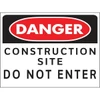 Hy-Ko "Danger Construction Site" Sign, Polystyrene, 24 X 18", Package Of 5