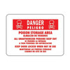Hy-Ko "Danger Poison Storage" Bi-Ling Sign, Aluminum, 14 X 10", Package Of 12