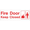 Hy-Ko "Fire Door Keep Closed" Hd Plastic Sign, 11" X 4", Package Of 5