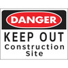 Hy-Ko "Keep Out Construction Site" Sign, Polystyrene, 24 X 18", Package Of 5