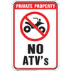 Hy-Ko "Private Property No Atv'S" Aluminum Sign, 12" X 18"