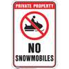 Hy-Ko "Private Property No Snowmobiles" Aluminum Sign, 12" X 18"