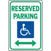 Hy-Ko "Reserved Parking" Handicapped Symbol Aluminum Sign, 12" X 18"