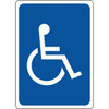 Hy-Ko Restroom Disabled Symbol Sign, White Plastic, 10" X 6", Package Of 5