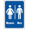 Hy-Ko Unisex "Men/Women" Restroom Sign, White Plastic, 10" X 6", Package Of 5