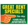 Coroplast Semi-Custom 2-Sided Reflective Sign, Fan Tastic Rent Event, 24 X 18