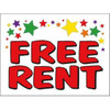 Aluminum Free Rent Amenity Sign, Stars, 24 X 18