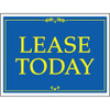 Aluminum Lease Today Amenity Sign, Blue/Yellow, 24 X 18