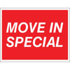 Aluminum Move In Special Amenity Sign, Red/White, 24 X 18