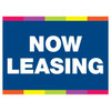 Aluminum Now Leasing Amenity Sign, Color Bands, 24 X 18