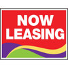 Aluminum Now Leasing Yard Sign, Swirls, 24 X 18