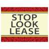Aluminum Stop Look Lease Amenity Sign, Filigree, 24 X 18