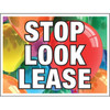 Aluminum Stop Look Lease Reflective Amenity Sign, Bright Balloons, 24" X 18"