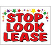 Aluminum Stop! Look! Lease! Amenity Sign, Stars, 24 X 18