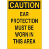 Brady Accuform "Caution Ear Protection Must Be Worn In This Area" Sign,  7" X 10", Plastic