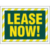 Coroplast Lease Now! Reflective Amenity Sign, Yellow/White Border, 24 X 18