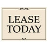 Coroplast Lease Today Amenity Sign, Black And Ivory, 24 X 18