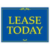 Coroplast Lease Today Amenity Sign, Blue And Yellow, 24 X 18