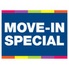 Coroplast Move In Special Amenity Sign, Color Bands, 24 X 18