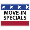 Coroplast Move In Special Amenity Sign, Patriotic, 24 X 18