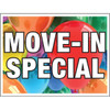 Coroplast Move In Special Reflective Amenity Sign Bright Balloons 24 X 18