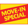 Coroplast Move In Special Reflective Amenity Sign, Yellow/Red, 24 X 18