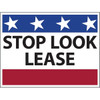 Coroplast Stop Look Lease Reflective Amenity Sign, Patriotic, 24 X 18