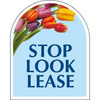 Coroplast Stop! Look! Lease! Arched Amenity Sign, Tulips, 24 X 30