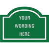 Custom Layered Color Sign With Arched Top, Green/White, 22 X 16