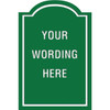 Custom Layered Color Sign With Arched Top, Green/White, 24 X 36