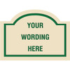 Custom Layered Color Sign With Arched Top, Ivory/Green, 22 X 16