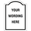 Custom Layered Color Sign With Arched Top, White/Black, 16 X 22