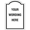 Custom Layered Color Sign With Arched Top, White/Black, 24 X 36