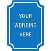 Custom Layered Color Sign With Notched Corners, Blue/White, 16 X 22