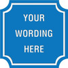 Custom Layered Color Sign With Notched Corners, Blue/White, 24 X 24