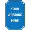Custom Layered Color Sign With Notched Corners, Blue/White, 24 X 36
