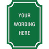 Custom Layered Color Sign With Notched Corners, Green/White, 16 X 22