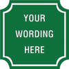 Custom Layered Color Sign With Notched Corners, Green/White, 18 X 18