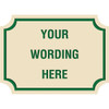 Custom Layered Color Sign With Notched Corners, Ivory/Green, 22 X 16