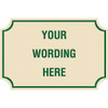 Custom Layered Color Sign With Notched Corners, Ivory/Green, 36 X 24