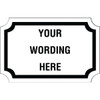 Custom Layered Color Sign With Notched Corners, White/Black, 17 X 11