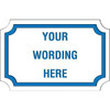 Custom Layered Color Sign With Notched Corners, White/Blue, 17 X 11
