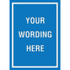 Custom Layered Color Sign With Straight Corners, Blue/White, 16 X 22