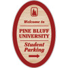Custom Oval Dimensional Sign, Wood Grain Finish, 11 X 17
